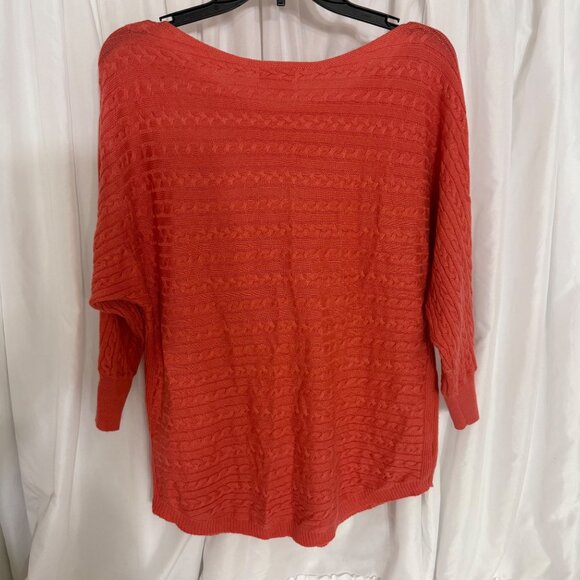 Market & Spruce Reviera Coral Cable Knit Dolman 3/4 Sweater Small - Picture 8 of 9